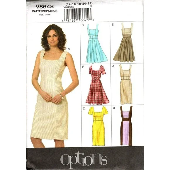 Simplicity | Office | Vogue Easy Option V8648 Misses 4 To 22 Princess Seam  Dress Uncut Sewing Pattern | Poshmark